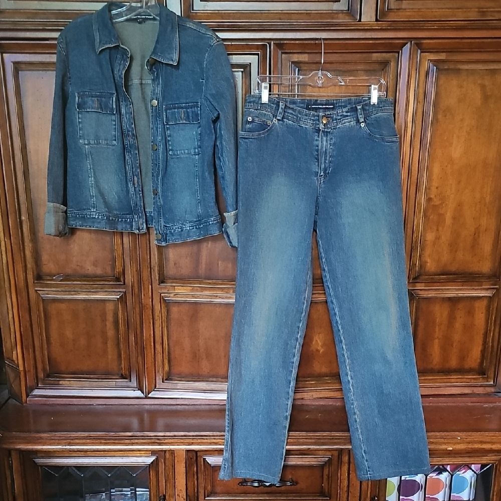 Company Ellen Tracy Blue Jean Jacket & Matching Jean -  Classic Denim Style!